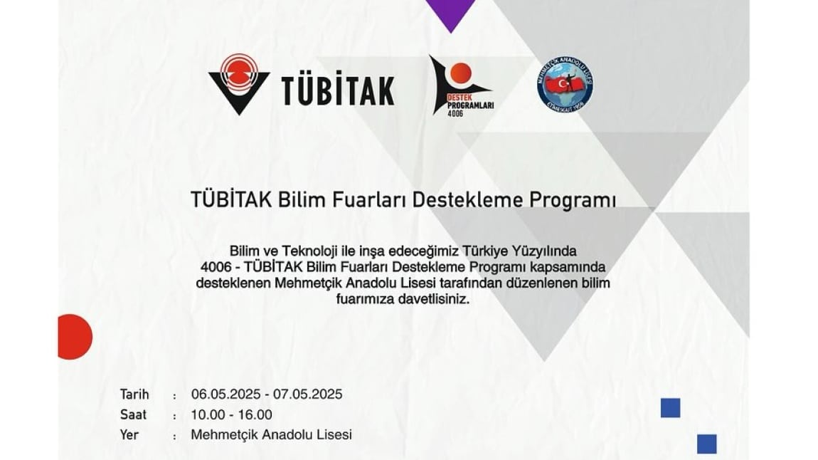 TÜBİTAK 4006 BİLİM FUARI'NA DAVETLİSİNİZ.
