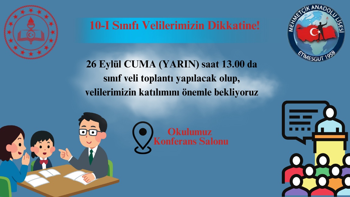 10-I sınıfı velilerimizin dikkatine! 
