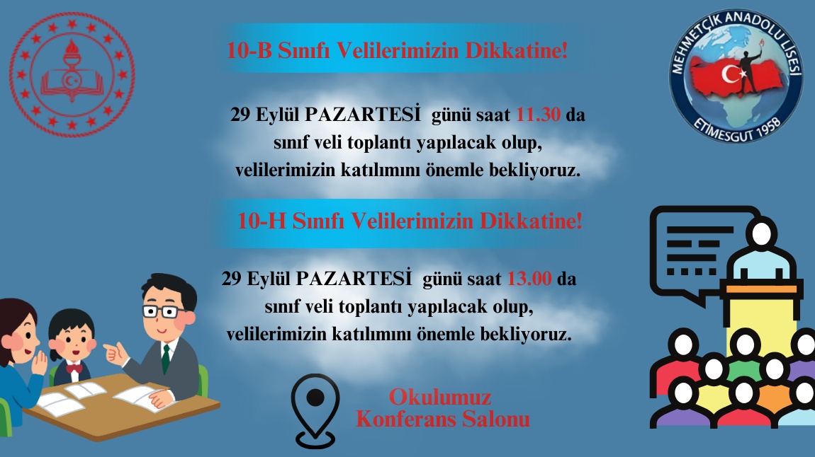 10-B - 10-H sınıfı velilerimizin dikkatine! 